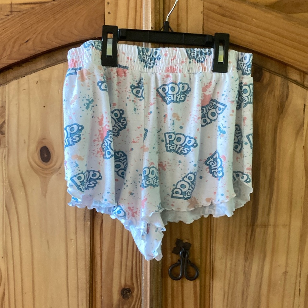 Women’s Pop-Tarts white blue pink pajama lounge sleep shorts - size S (4/6)